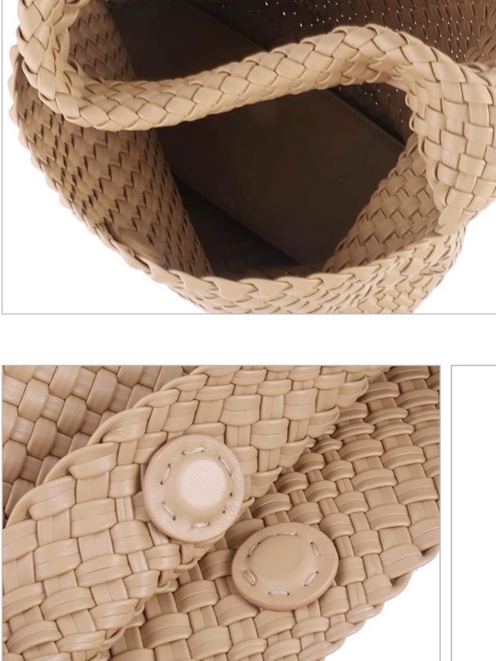 Melie Bianco Woven Hobo Bag in Tan/Khaki - Picture 3 of 5
